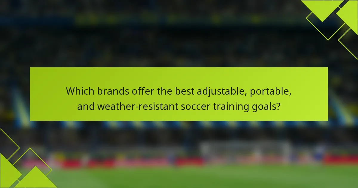 Which brands offer the best adjustable, portable, and weather-resistant soccer training goals?