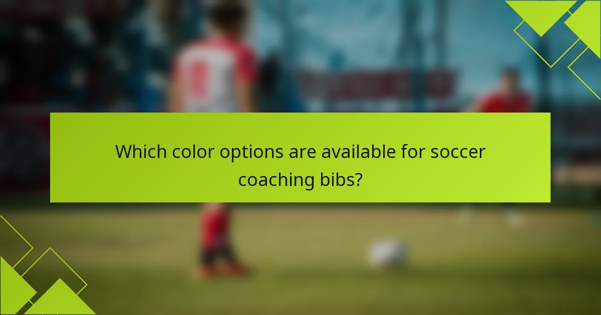 Which color options are available for soccer coaching bibs?